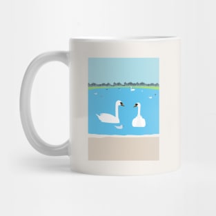 Round Pond Swans, Kensington Gardens, London, England Mug